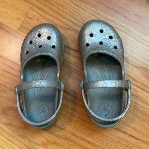 Silver glitter Crocs - girls size 11